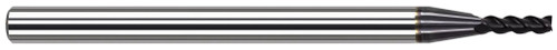 Photograph of a Harvey Tool 875455-C6 | 0.0550" (1.4 mm) Cutter DIA x 0.1650" Length of Cut Carbide Square End Mill for Exotic Alloys, 4 Flutes, AlTiN Nano Coated