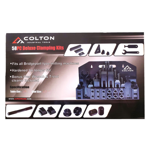 Colton Industrial Tools 58020 | 60 Piece Premium 7/16" T-Slot Clamping Kit, 3/8"-16UNC Thread, Heat Treated Components
