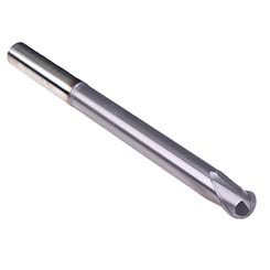 Emuge 1963A.004 | 4.00mm Diameter x 6.00mm Shank x 4.00mm LOC x 80.00mm OAL x 30 Degree Helix Angle 2 Flute TIALN Coated Carbide Ballnose End Mill