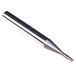 Emuge 1996A.0375 | 3/8" Diameter x 3/8" Shank x 5/16" LOC x 2-3/4" OAL x 0.094" Radius x 30 Degree Helix Angle 2 Flute TIALN Coated Carbide Corner Radius End Mill