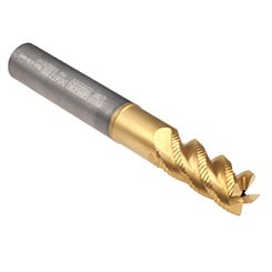 Emuge 2656TZ.010 | 10.00mm Diameter x 10.00mm Shank x 22.00mm LOC x 80.00mm OAL x 45 Degree Helix Angle 4 Flute TIN/TIALN Coated Carbide Square End Mill