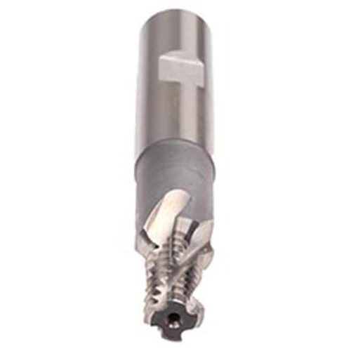 Emuge GF322101.4036 | BSF 1/4" - 19 Thread Size x 16.00mm Shank x 20.70mm Flute Length x 100.00mm OAL x 30 Degree Helix Angle 4 Flute Bright Coated Carbide Thread Mill