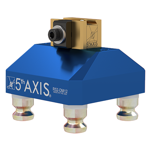 5th Axis R52-DM25 | RockLock 52 mm Dovetail Top Tooling with PS20F Pull Studs - 75 mm x 75 mm x 55 mm