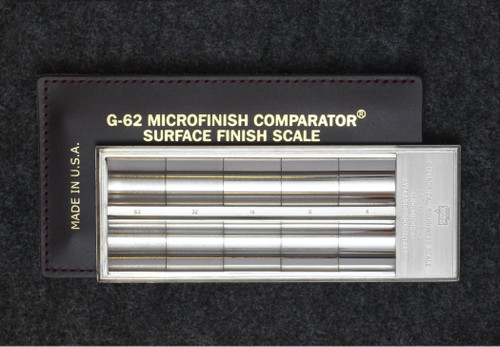 Gar G-62 | 4 - 63 Microinches Rounded Surface Roughness Comparator Scale w/10 Finish Specimens