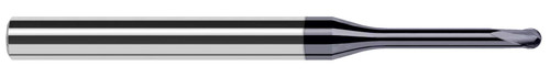 Harvey Tool 881612-C6 | 3/16" Diameter x 1/4" Shank x 0.1500" LOC x 2-1/2" OAL 2 Flute AlTiN Nano Coated Carbide Ball End Mill