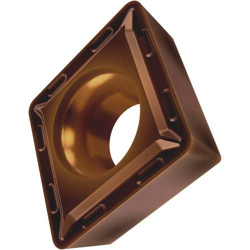 Pramet 7977193 | 0.134" Hole Diameter x 0.313" Inscribed Circle x 0.125" Thickness x 0.319" Length x 0.031" Radius PVD Coated Turning Insert - Golden Brown