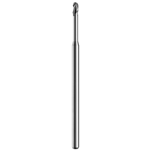 SGS 09509 | 0.065" Diameter x 0.125" Shank x 0.098" LOC x 2.500" OAL 3 Flute Uncoated Ball End Mill