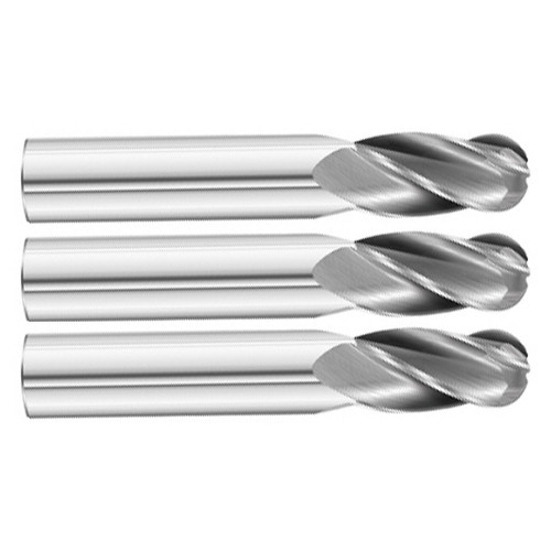 All Industrial E5250064 | 4 Flute Ball Nose Standard Carbide End Mill, 1" Diameter