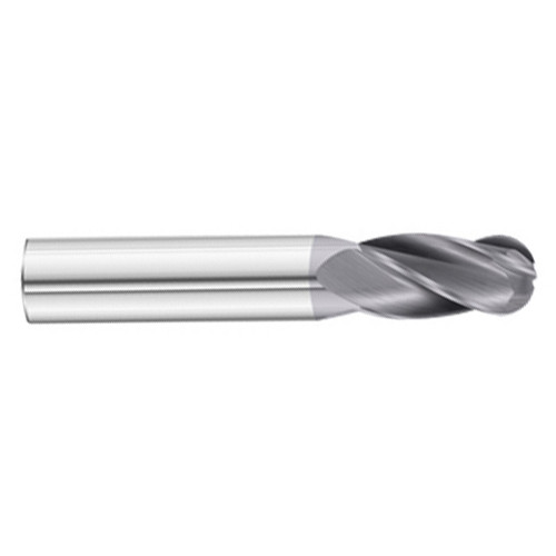 All Industrial EH250010S | 4 Flute Ball Nose Standard Carbide End Mill, 5/32" Diameter, TiAlN