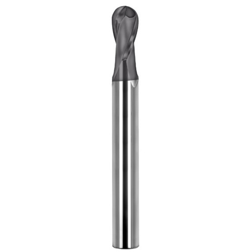 SGS 49648 | 14.00mm Diameter x 16.00mm Shank x 35.00mm LOC x 120.00mm OAL 2 Flute AlTiN Coated Ball End Mill