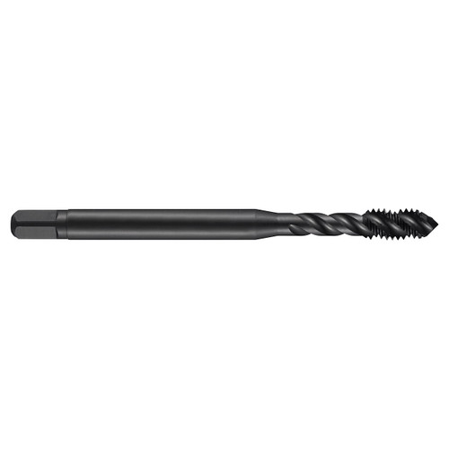 Dormer 5974149 | UNC 3.51mm Diameter x 3.55mm Shank x 6.00mm Length x 50.00mm OAL x 45 Degree Helix Angle 2B 32 TPI 3 Flute Steam Tempered Coated HSS-E-PM E023 Spiral Flute Tap