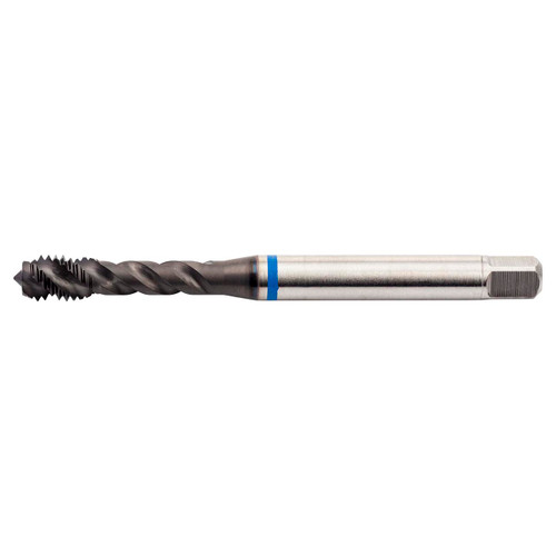 Dormer 7441200 | M3x0.50mm Thread Size x 3.50mm Shank x 6.00mm Length x 56.00mm OAL x 48 Degree Helix Angle M 6H 3 Flute SUPER-B Coated HSS-E-PM E414 Spiral Flute Tap