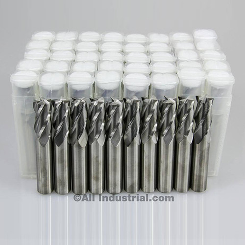 All Industrial E5021008 | 1/8" Diameter x 1/8" Shank x 1/2" LOC x 1-1/2" OAL 4 Flute Uncoated Solid Carbide Square End Mill