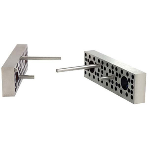 Kurt KSJ6 6-inch steel 3-in-1 jaw plates with perforated faces, 1.735-inch height, 0.725-inch thickness, and locating pins