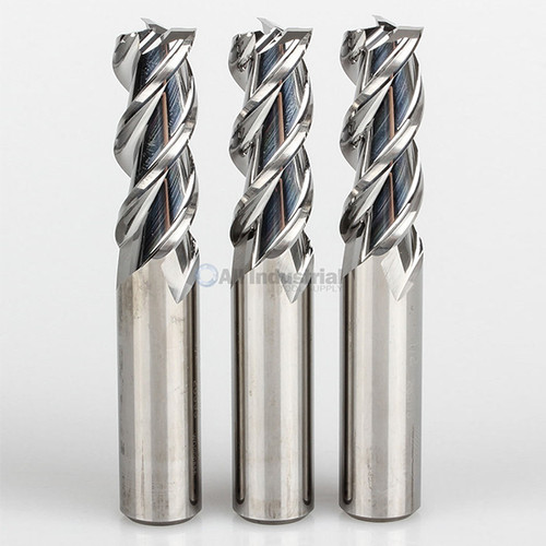 YG1 28565 | 3/16" Diameter x 3/16" Shank x 9/16" LOC x 2" OAL x 45 Degree Helix Angle 3 Flute Bright Coated Carbide E5981 Square End Mill