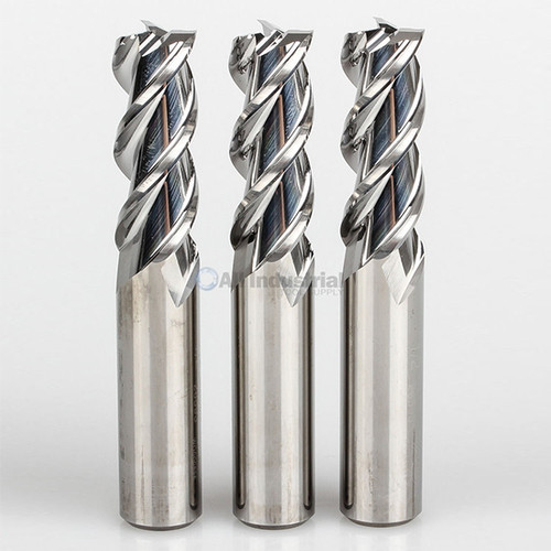 YG1 28579 | 5/16" Diameter x 5/16" Shank x 5/8" LOC x 2-1/2" OAL x 45 Degree Helix Angle 3 Flute Bright Coated Carbide E5981 Square End Mill