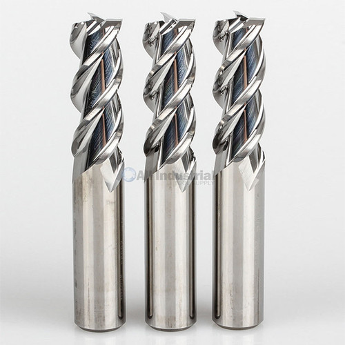 YG1 28600 | 1" Diameter x 1" Shank x 2" LOC x 5" OAL x 45 Degree Helix Angle 3 Flute Bright Coated Carbide E5981 Square End Mill