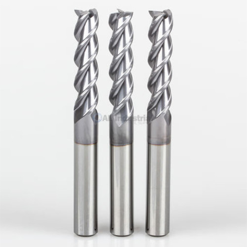 YG1 36593TC | 1/2" Diameter x 1/2" Shank x 2" LOC x 4" OAL x 45 Degree Helix Angle 3 Flute TiCN Coated Carbide E5982 Square End Mill