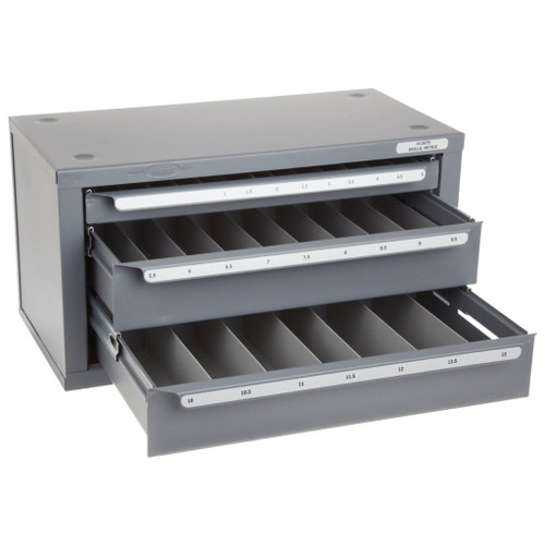 Huot 13075 | Metric Sizes 1mm-13mm X .5mm Drill Dispenser Organizer Cabinet