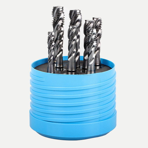 YG1 TG836SET8 | 3 Flute Spiral Combo Tap Set HSS-Ex TiCN Coated - 1/4, 5/16, 3/8, 7/16 UNC/F