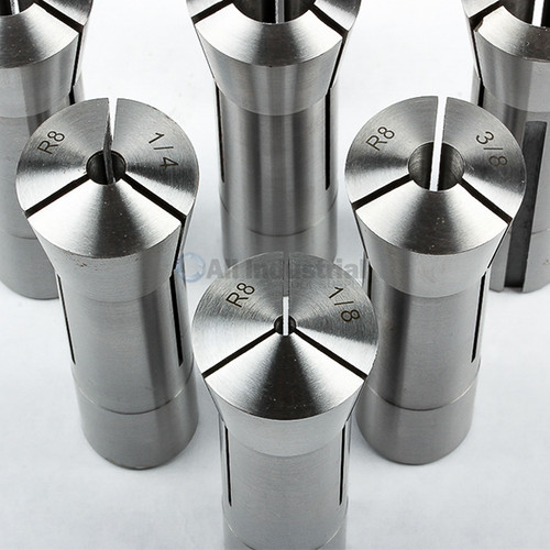 All Industrial 41048 | 7pc Fractional R8 Collet Set 1/8" to 7/8" High Precision for Bridgeport 7pc
