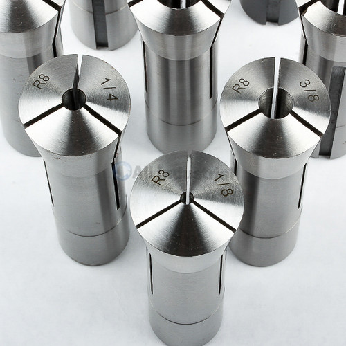 All Industrial 41049 | 8pc R8 Collet Set Fractional 1/8" to 1" High Precision for Bridgeport 8pc