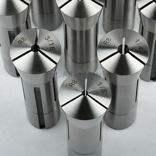 All Industrial 41051 | 12pc R8 Collet Set 1/8" to 7/8" Fractional High Precision for Bridgeport