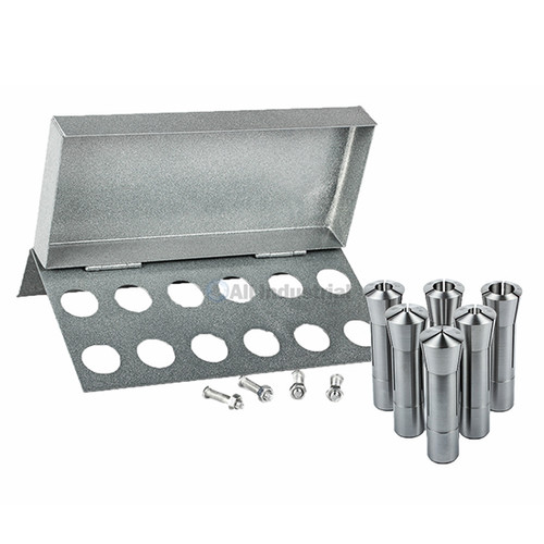 All Industrial 41074 | 6pc R8 Collet Set 1/8" to 3/4" for Bridgeport With R8 Collet Rack - 12 Slot