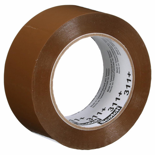 3M 7100179459 | 3.000" Size x 109.360yd OAL x 1.880" Width x 1.100mil Baking Thickness Polypropylene Film 311+ Box Sealing Tape - Tan