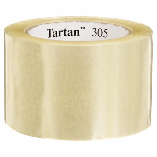 3M 7100240710 | 3.000" Size x 109.361yd OAL x 2.835" Width x 1.000mil Baking Thickness Polypropylene Film 305 Box Sealing Tape - Transparent