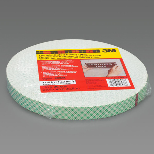3M 7000125247 | 36.000yd Overall Length x 2.000" Width x 55.850mil Baking Thickness Urethane 4026 General Purpose Foam Tape - Off-white
