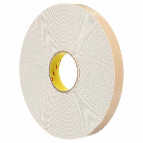 3M 7100171384 | 36.000yd OAL x 0.370" Width x 0.10mm Thickness Polyethylene 4496B General Purpose Foam Tape - White