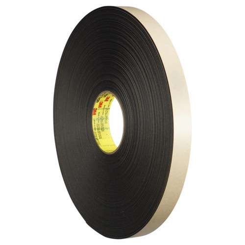 3M 7000123708 | 72.000yd Overall Length x 0.500" Width x 1.00mm Thickness Polyethylene Foam 4492B General Purpose Foam Tape - Black