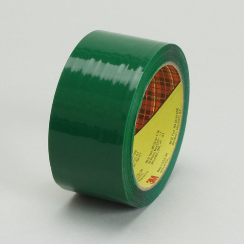 3M 7100052537 | 3.000" Size x 999.560yd OAL x 1.880" Width x 1.200mil Baking Thickness Polypropylene Film 371 Box Sealing Tape - Green