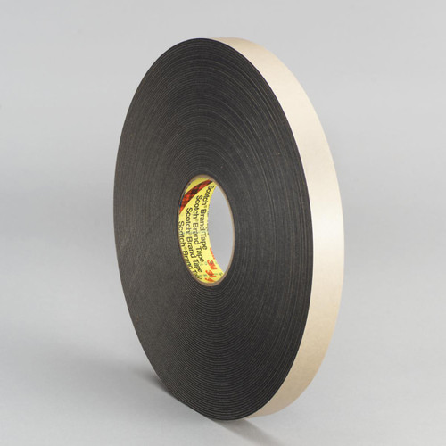 3M 7010334356 | 36.000yd OAL x 0.370" Width x 0.10mm Thickness Polyethylene Foam 4496B General Purpose Foam Tape - Black