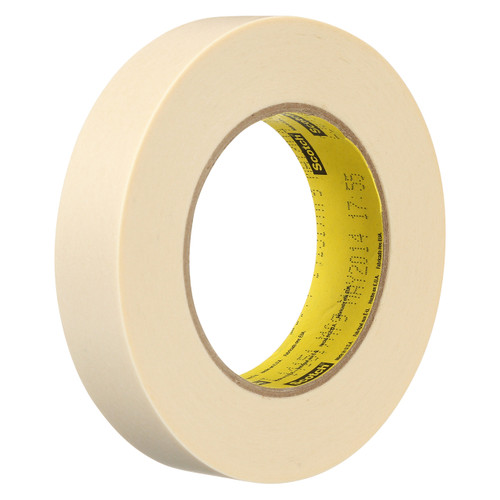 3M 7000001488 Scotch flatback paper masking tape, natural paper color roll, 1 inch wide, 60 yard length, rubber adhesive