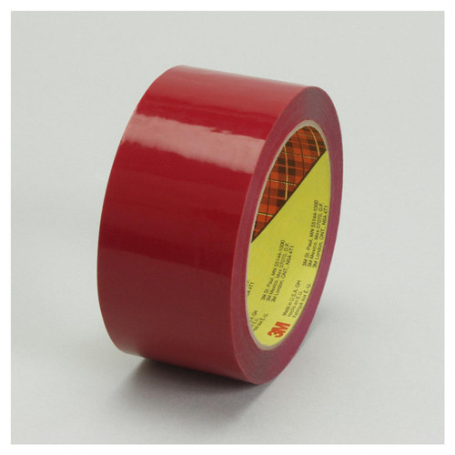 3M 7000123633 | Scotch 3.000" Size x 54.680yd OAL x 2.830" Width Polypropylene Film 373 Box Sealing Tape - Red