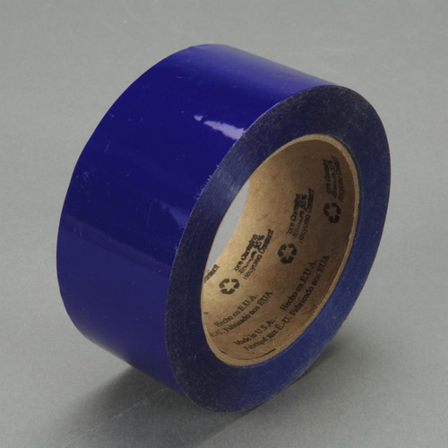 3M 7010334648 | 3.000" Size x 109.360yd OAL x 2.830" Width x 1.200mil Baking Thickness Polypropylene Film 371 Box Sealing Tape - Blue