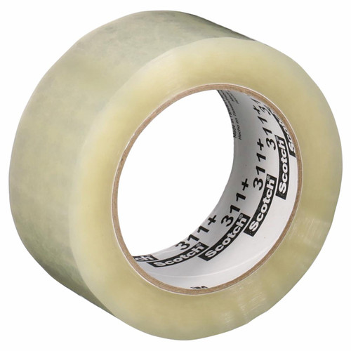 3M 7010306820 | 3.000" Size x 109.360yd OAL x 1.880" Width x 1.100mil Baking Thickness Polypropylene Film 311+ Box Sealing Tape - Transparent