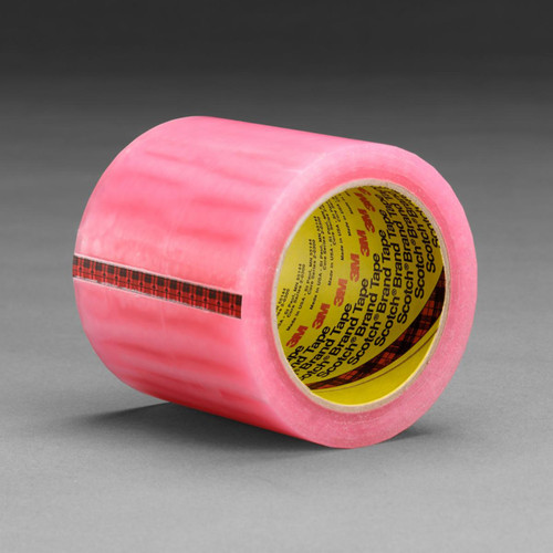 3M 7000028848 | 3.000" Size x 72.000yd Overall Length x 4.000" Width x 1.600mil Baking Thickness Acetate Film 821 Label Protection Tape - Pink