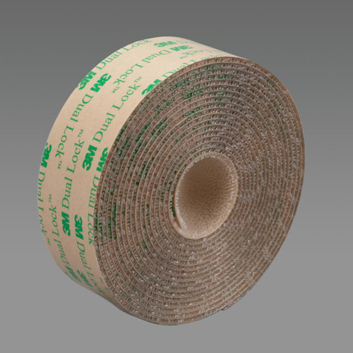3M 7010373957 | Dual Lock 50.000yd Overall Length x 1.000" Width x 0.16mm Thickness Low Surface Energy Acrylic Adhesive SJ4570 Mushroom Hook Fastener