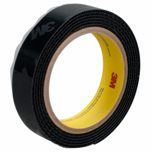 3M 7100057934 | 50.000yd Overall Length x 4.000" Width x 0.10mm Thickness High Performance Acrylic SJ3572 Hook & Loop Fastener - Black