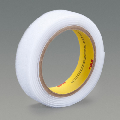 3M 7010315779 | 50.000yd Overall Length x 0.750" Width x 0.08mm Thickness SJ3530 Hook & Loop Fastener - White