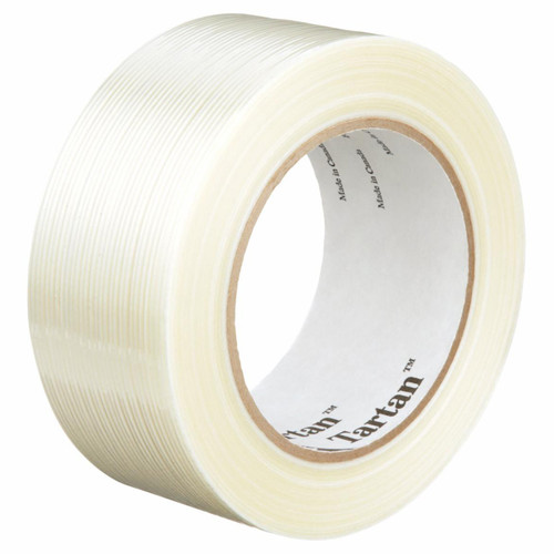 3M 7010375598 | Tartan 3.000" Size x 60.140yd OAL x 1.880" Width Polypropylene Film 8934 Filament Tape - Transparent