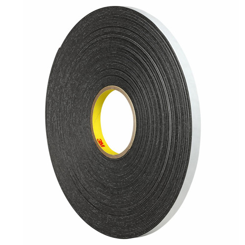 3M 7000123702 | 36.000yd Overall Length x 0.500" Width x 0.08mm Thickness Polyethylene Foam 4466 General Purpose Foam Tape - Black