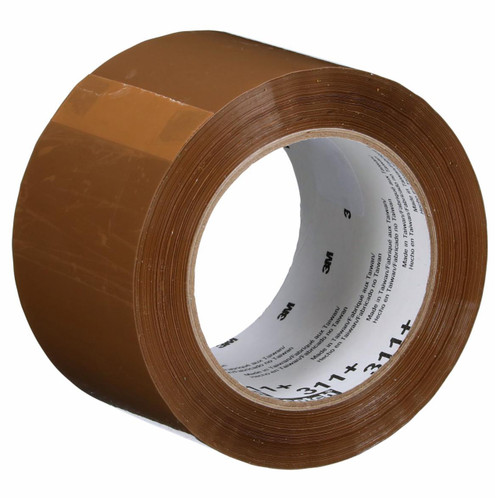 3M 7100179433 | 3.000" Size x 109.360yd OAL x 2.830" Width x 1.100mil Baking Thickness Polypropylene Film 311+ Box Sealing Tape - Tan