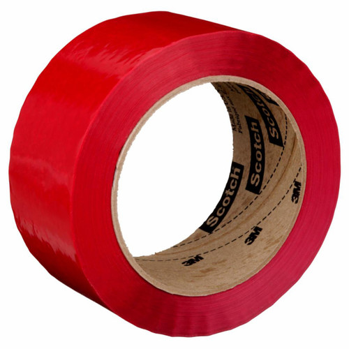 3M 7000123425 | 3.000" Size x 109.360yd OAL x 1.880" Width x 1.200mil Baking Thickness Polypropylene Film 371 Box Sealing Tape - Red