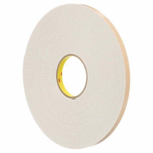 3M 7010375292 | 36.000yd Overall Length x 54.000" Width x 0.10mm Thickness 4496B General Purpose Foam Tape - White