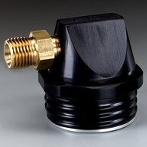 3M 7010346767 W-3187 black airline adapter with brass threaded air fitting for supplied air respirator