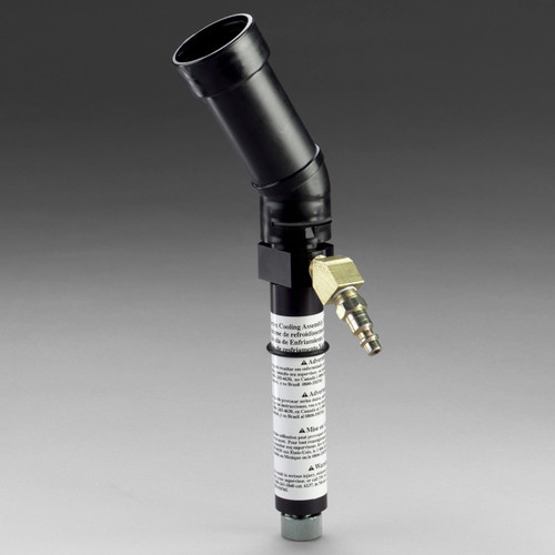 3M 7000126275 Versaflo V-150 black cooling tube with angled air outlet and brass hose fitting